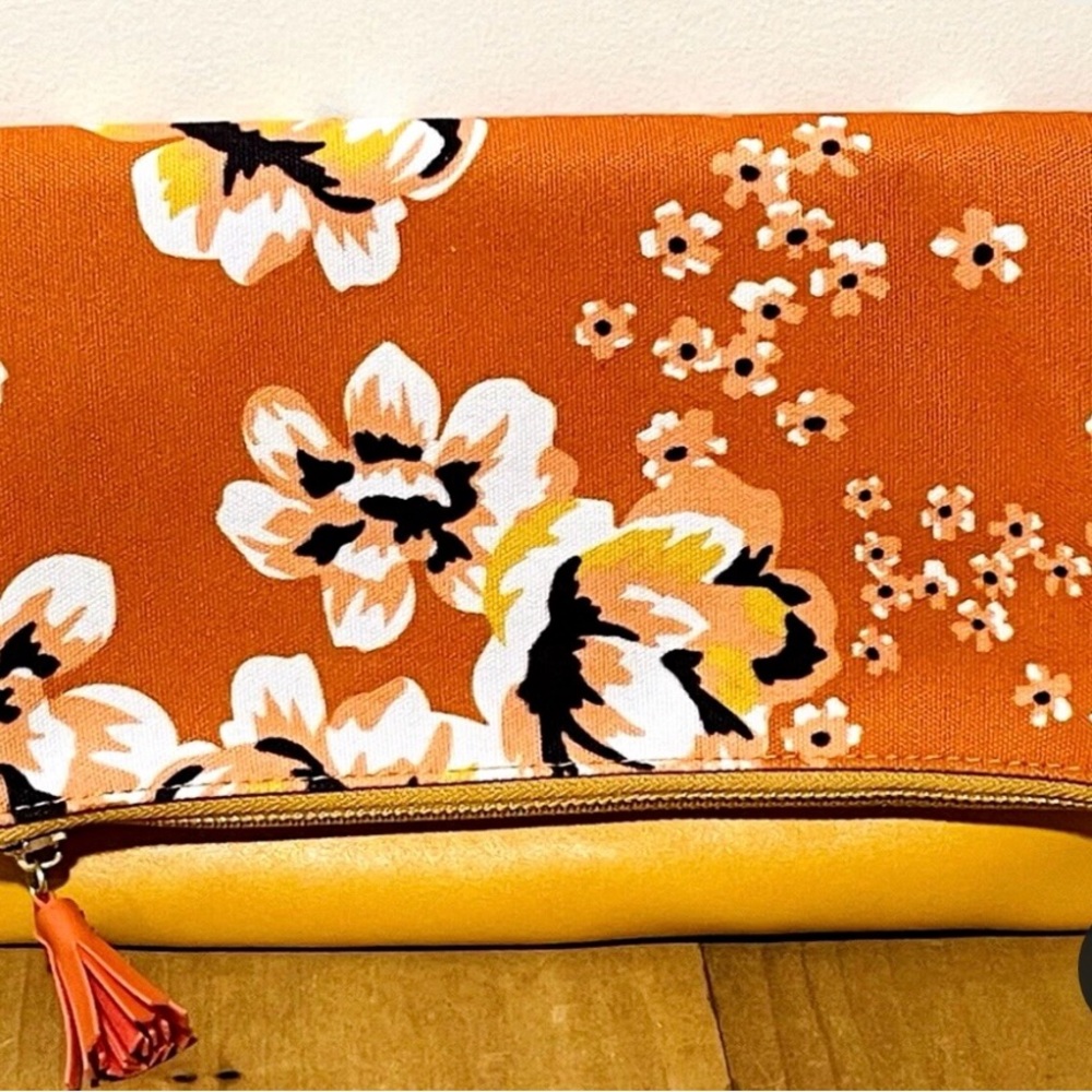 Floral Orange and Yellow Rachel pally reversible Clutch